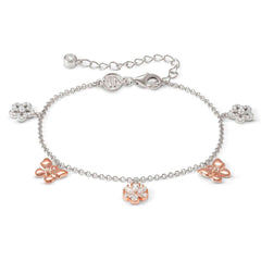Nomination SWEETMADAME Armband aus 925er Silber, dazu mit Cubic Zirkonia verzierte Charm-Anhänger (051_Mix (Rosegold))