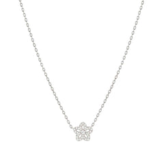 Nomination SWEETMADAME Halskette aus 925er Silber, dazu mit Cubic Zirkonia in Pavé-Fassung besetzter Anhänger (010_Blume)