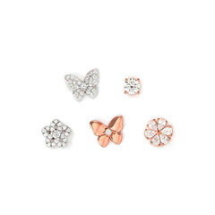 Nomination SWEETMADAME Ohrschmuck-Set (5 Stk) aus 925er Silber, mit Cubic Zirkonia verziert (051_Mix (Rosegold))