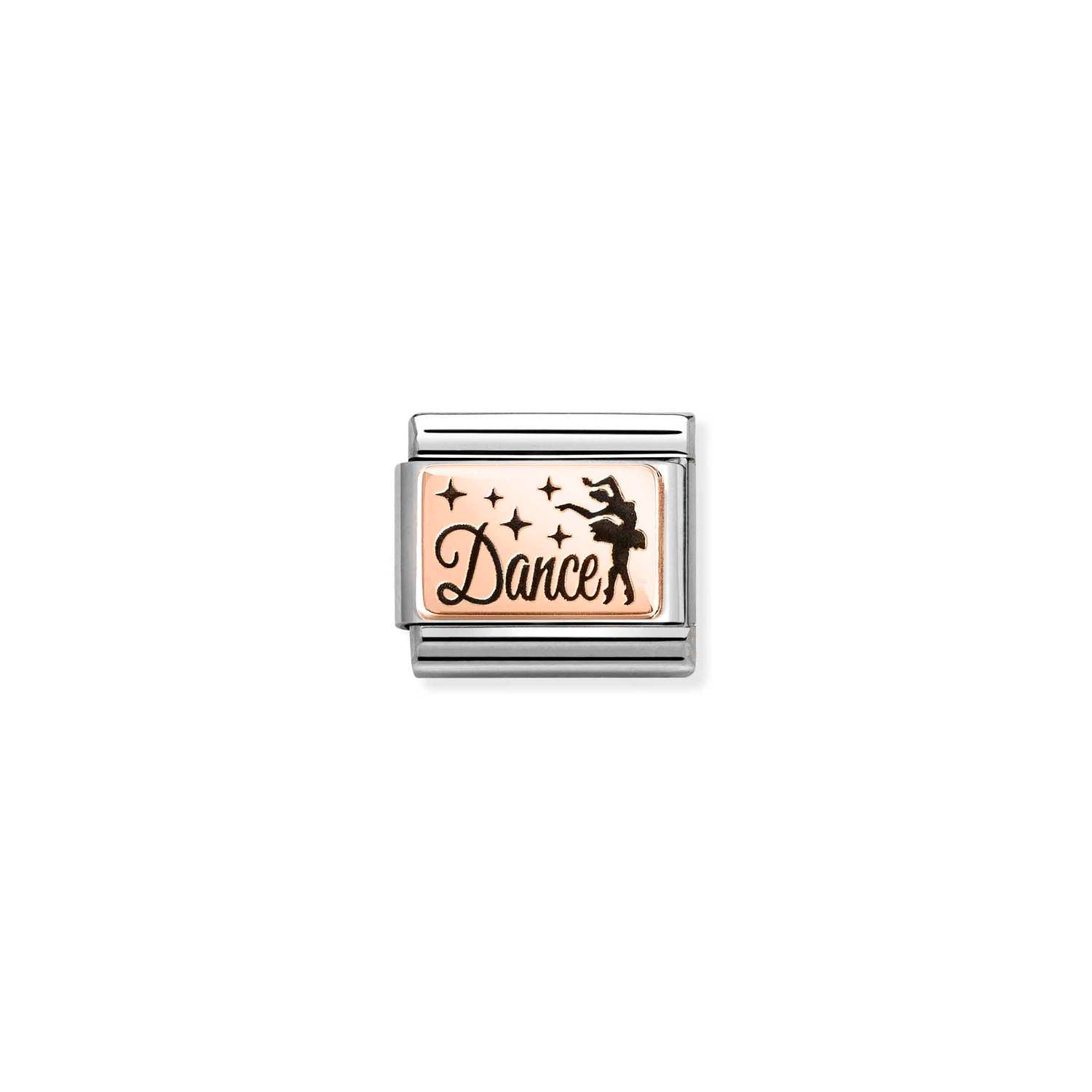 Nomination COMPOSABLE CLASSIC PLATTEN Element aus Edelstahl, mit 9Kt Rosegold verziert (29_(Dance))