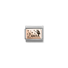 Nomination COMPOSABLE CLASSIC PLATTEN Element aus Edelstahl, mit 9Kt Rosegold verziert (29_(Dance))