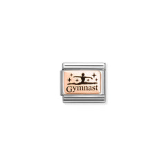 Nomination COMPOSABLE CLASSIC PLATTEN Element aus Edelstahl, mit 9Kt Rosegold verziert (30_(Gymnastin))