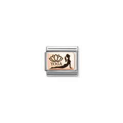 Nomination COMPOSABLE CLASSIC PLATTEN Element aus Edelstahl, mit 9Kt Rosegold verziert (32_(Yoga Kobra))