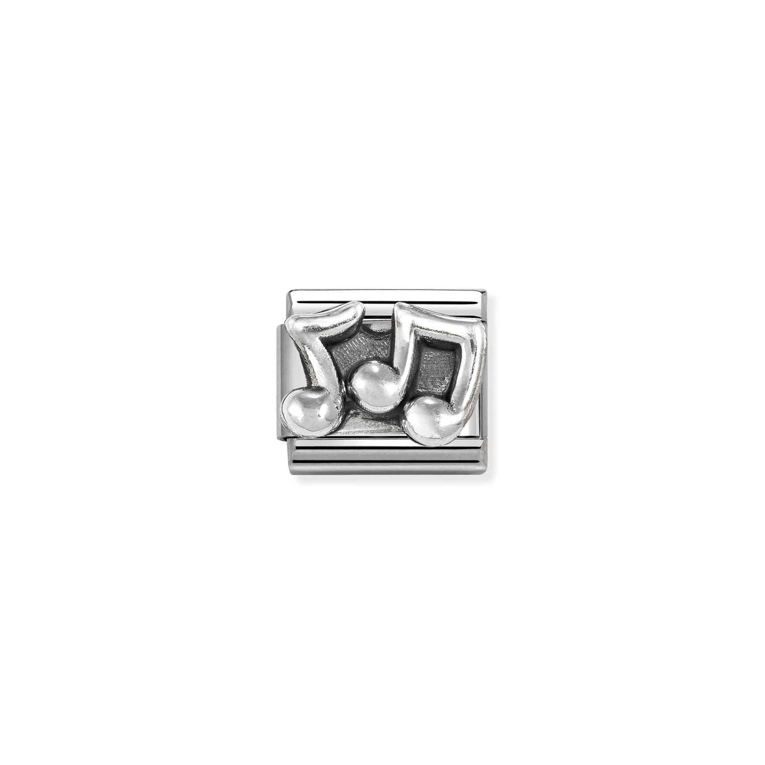 Nomination COMPOSABLE CLASSIC OXIDIERTE SYMBOLE aus Edelstahl, mit 925er Silber verziert, (86_(Noten))
