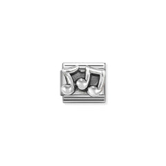 Nomination COMPOSABLE CLASSIC OXIDIERTE SYMBOLE aus Edelstahl, mit 925er Silber verziert, (86_(Noten))