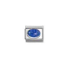 Nomination COMPOSABLE CLASSIC EDELSTEINE Element aus Edelstahl, mit Edelsteinen in 925er Silber-Fassung verziert (09_LAPISLAZULI)