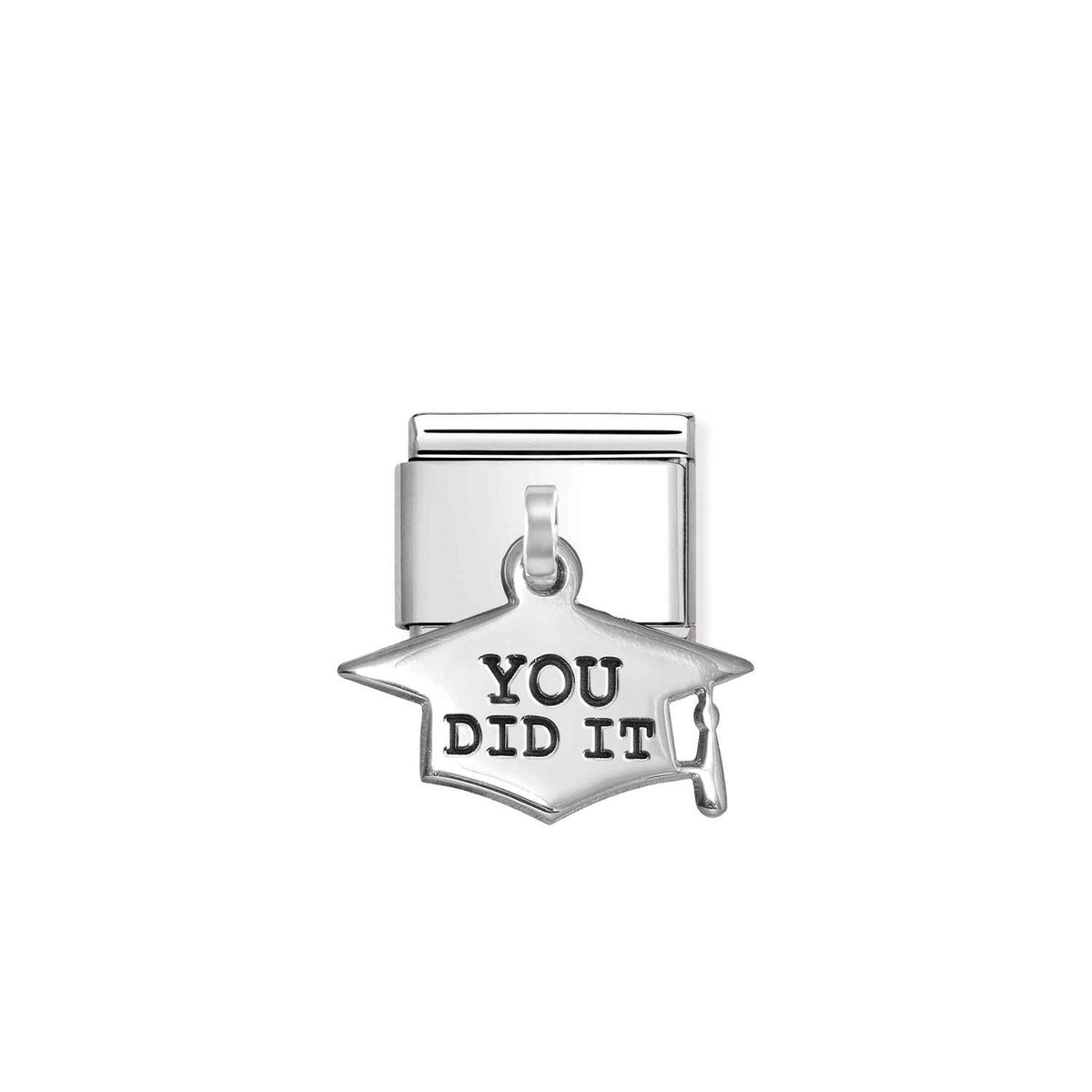 Nomination COMPOSABLE CLASSIC CHARMS Element aus Edelstahl, mit 925er Silber verziert (10_(YOU DID IT auf Doktorhut))