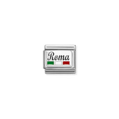 Nomination Composable Classic Symbole aus Edelstahl, Emaille und Silber (54_(Roma, Italien))