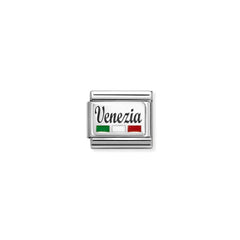 Nomination Composable Classic Symbole aus Edelstahl, Emaille und Silber (56_(Venezia, Italien))