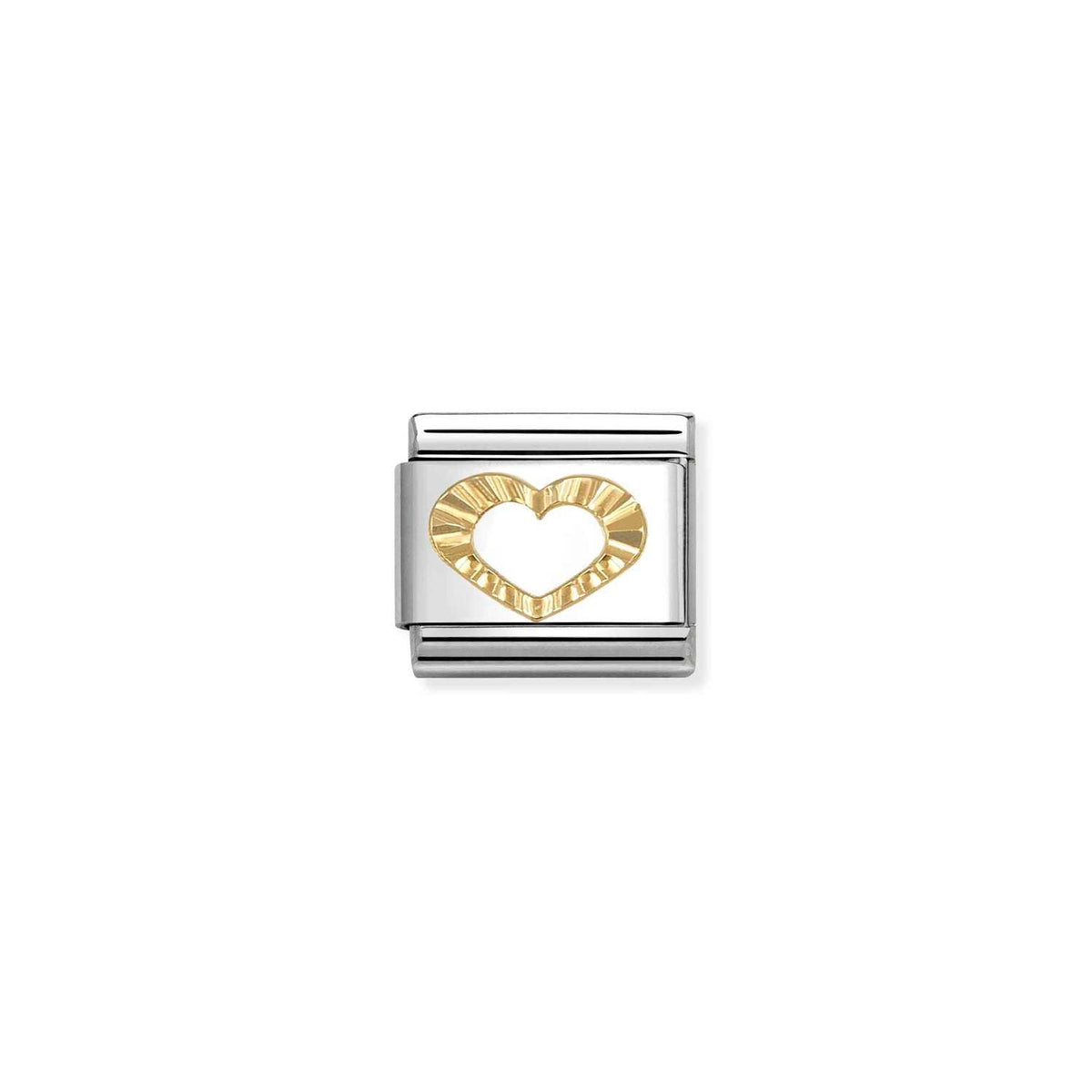 Nomination Composable Classic SYMBOLE Edelstahl und 18kt Gold (63_(Herzrahmen, diamantiert))