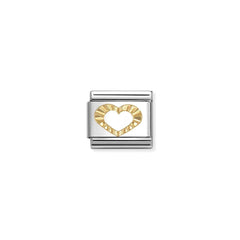 Nomination Composable Classic SYMBOLE Edelstahl und 18kt Gold (63_(Herzrahmen, diamantiert))