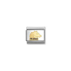 Nomination COMPOSABLE CLASSIC SYMBOLE aus Edelstahl, mit Emaille und 18Kt Gold verziert, (71_(FRIENDS-Pferd))