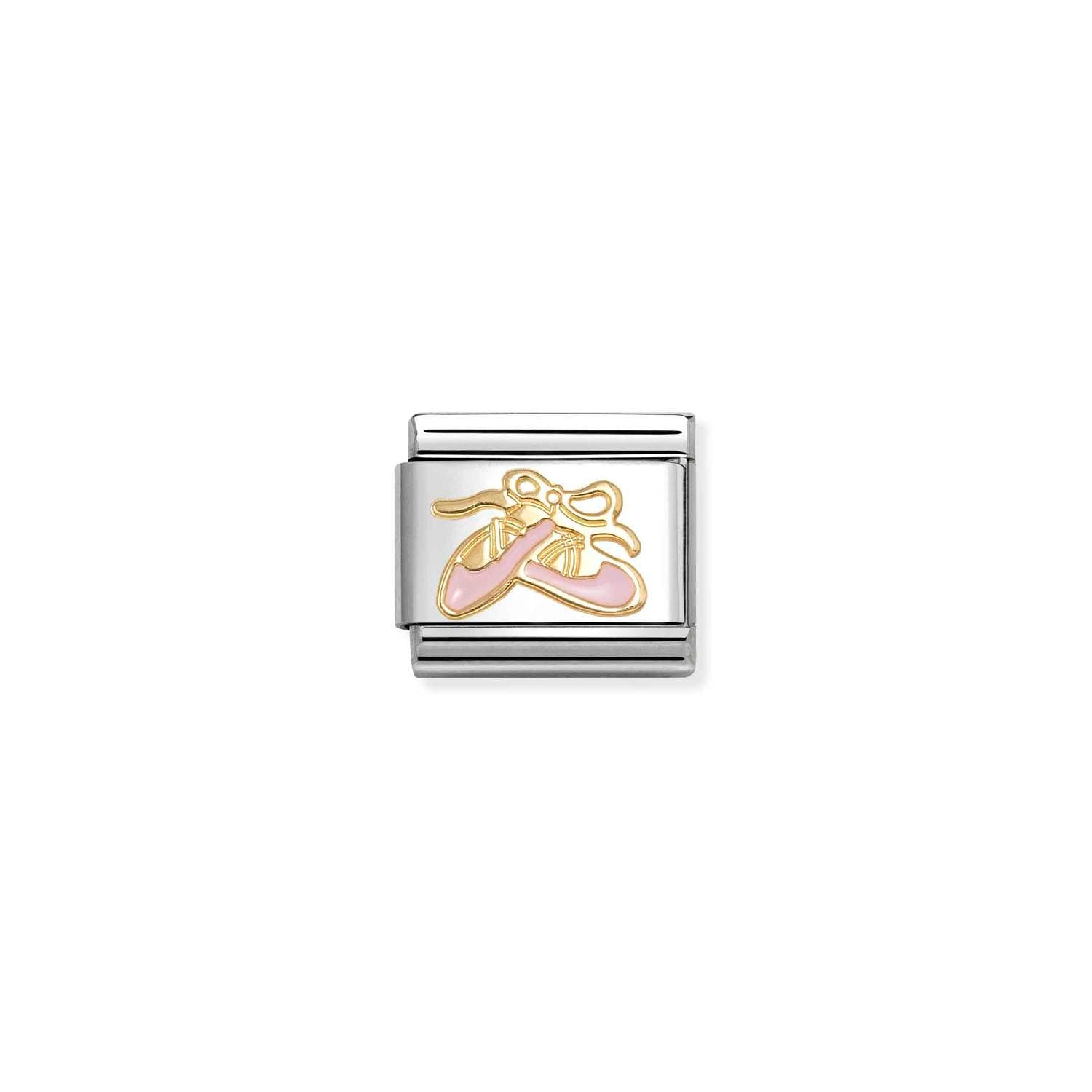 Nomination COMPOSABLE CLASSIC SYMBOLE aus Edelstahl, mit Emaille und 18Kt Gold verziert, (76_(Ballettschuhe, Rosa))