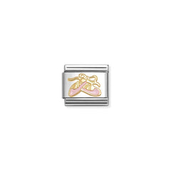 Nomination COMPOSABLE CLASSIC SYMBOLE aus Edelstahl, mit Emaille und 18Kt Gold verziert, (76_(Ballettschuhe, Rosa))