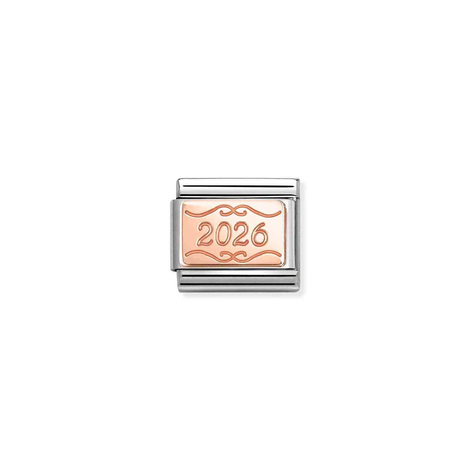 Nomination COMPOSABLE CLASSIC PLATTE aus Edelstahl, mit 9Kt Roseold verziert, (57_(2026))