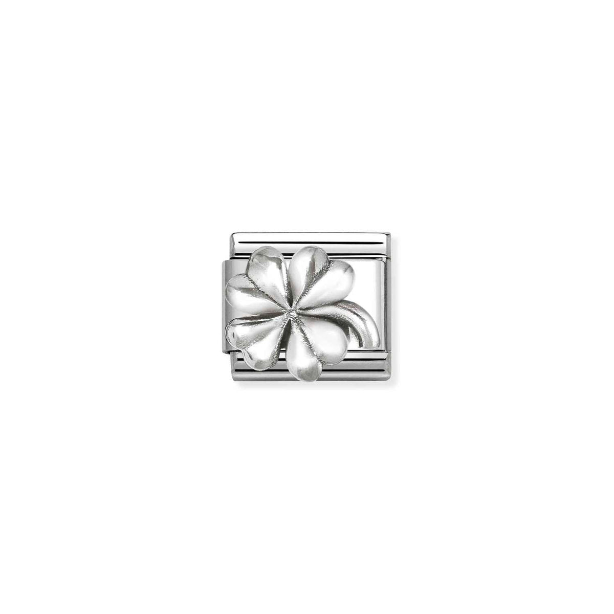 Nomination COMPOSABLE CLASSIC OXIDIERTE SYMBOLE aus Edelstahl, mit 925er Silber verziert, (96_(Glücksklee))