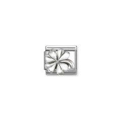Nomination COMPOSABLE CLASSIC OXIDIERTE SYMBOLE aus Edelstahl, mit 925er Silber verziert, (96_(Glücksklee))