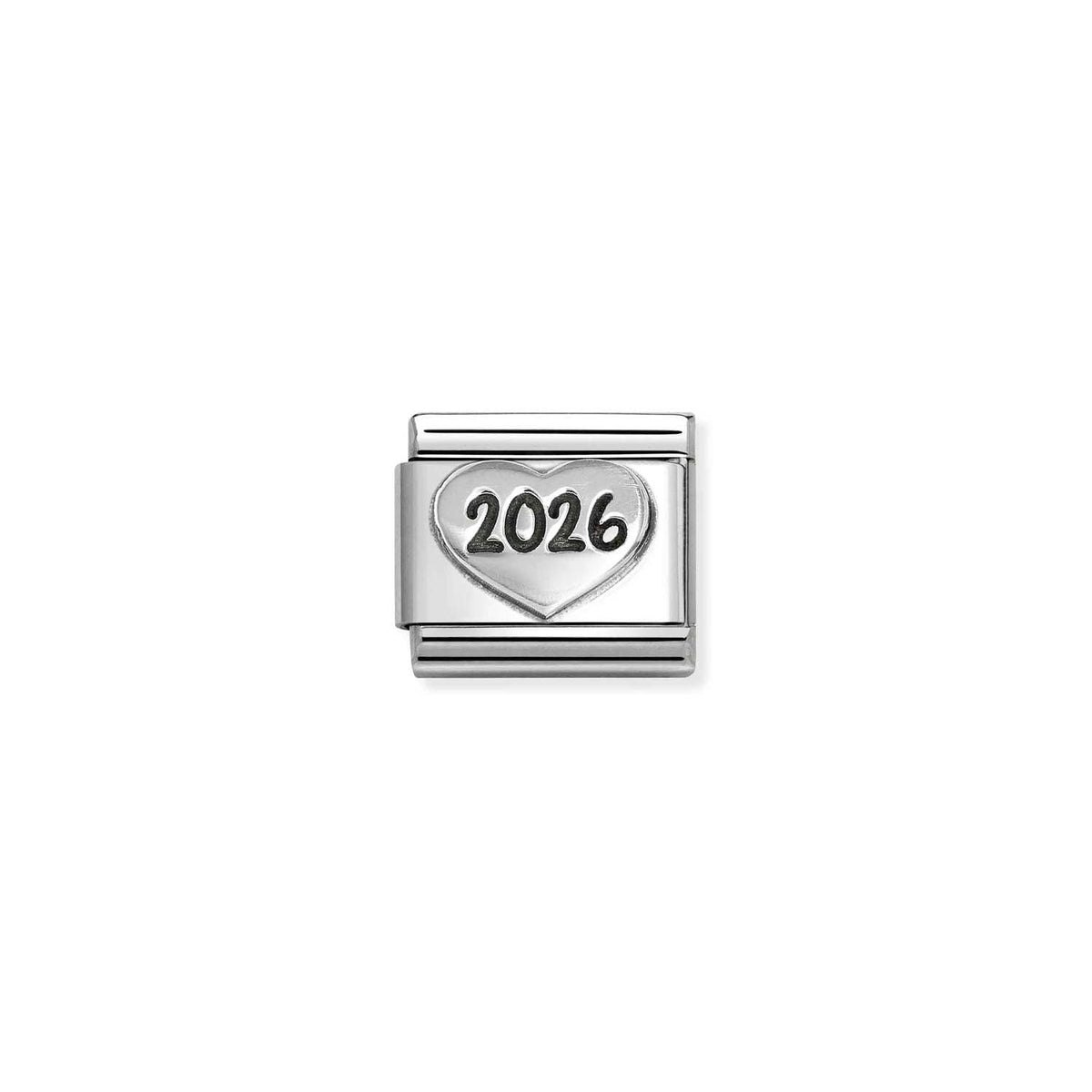 Nomination COMPOSABLE CLASSIC OXIDIERTE SYMBOLE aus Edelstahl, mit 925er Silber verziert, (97_(2026 Herz))