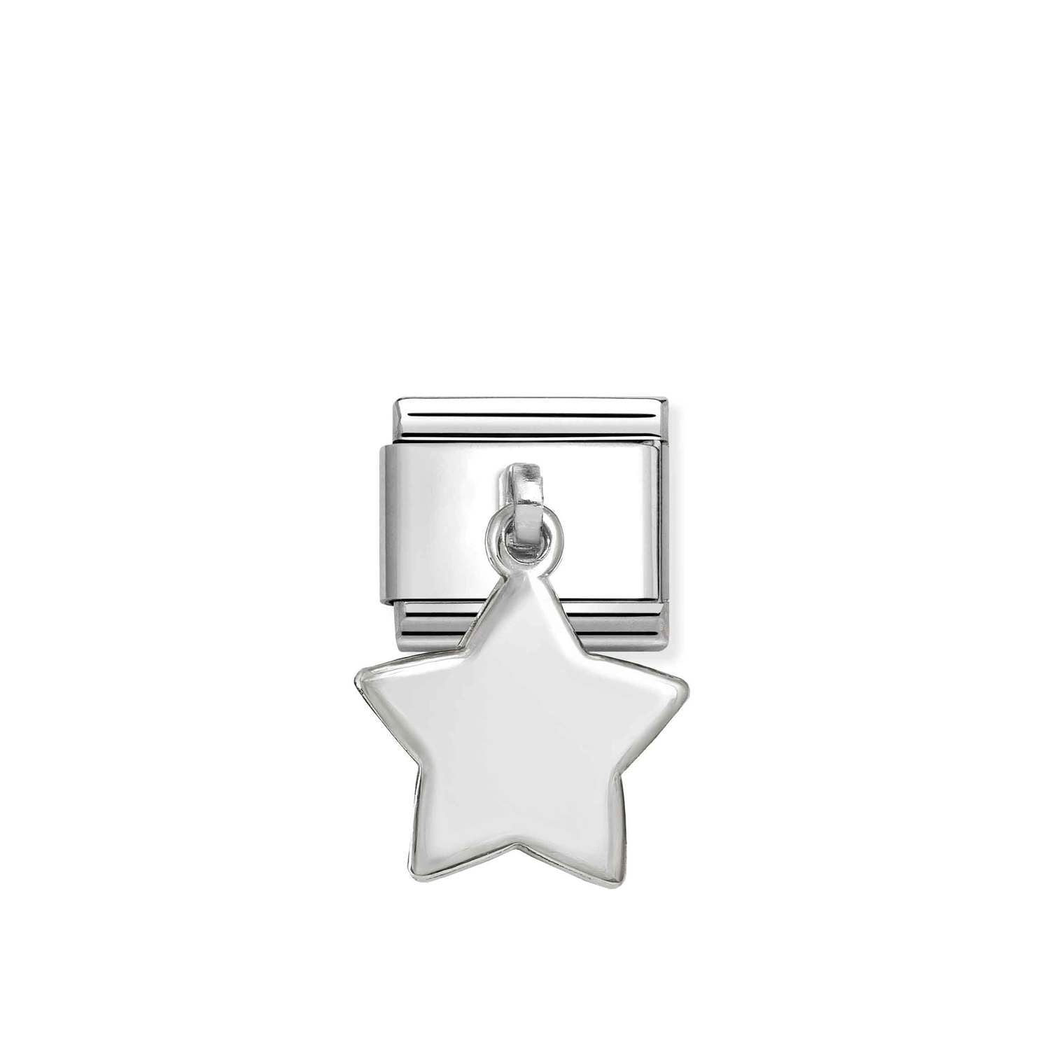 Nomination COMPOSABLE CLASSIC PLATTEN CHARMS aus Edelstahl, mit 925er Silber verziert (16_(Stern))