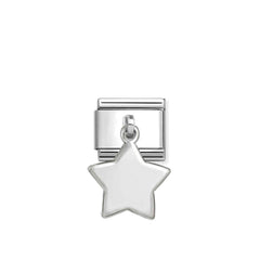 Nomination COMPOSABLE CLASSIC PLATTEN CHARMS aus Edelstahl, mit 925er Silber verziert (16_(Stern))