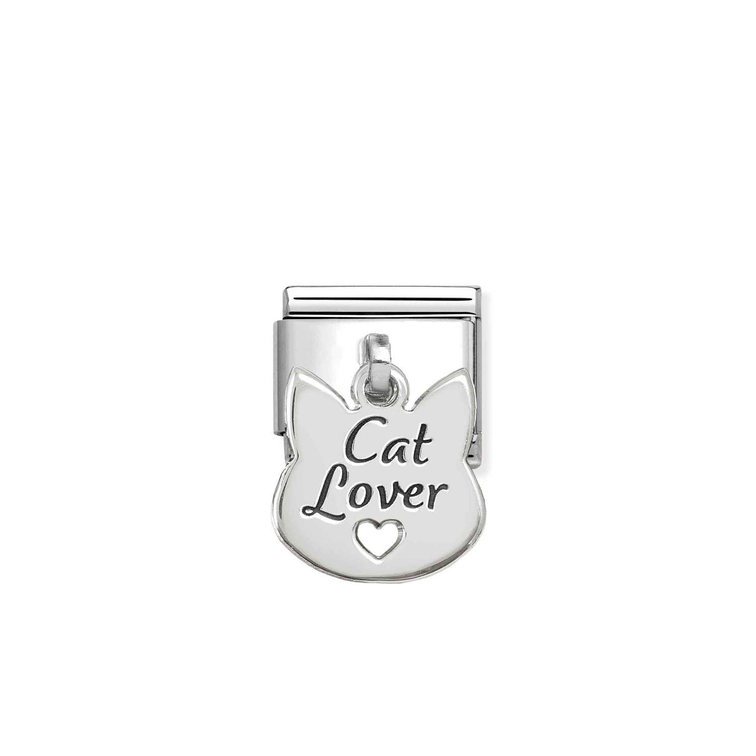 Nomination COMPOSABLE CLASSIC CHARMS Element aus Edelstahl, mit 925er Silber verziert (14_(Cat Lover))