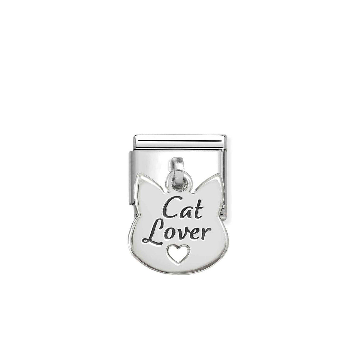 Nomination COMPOSABLE CLASSIC CHARMS Element aus Edelstahl, mit 925er Silber verziert (14_(Cat Lover))