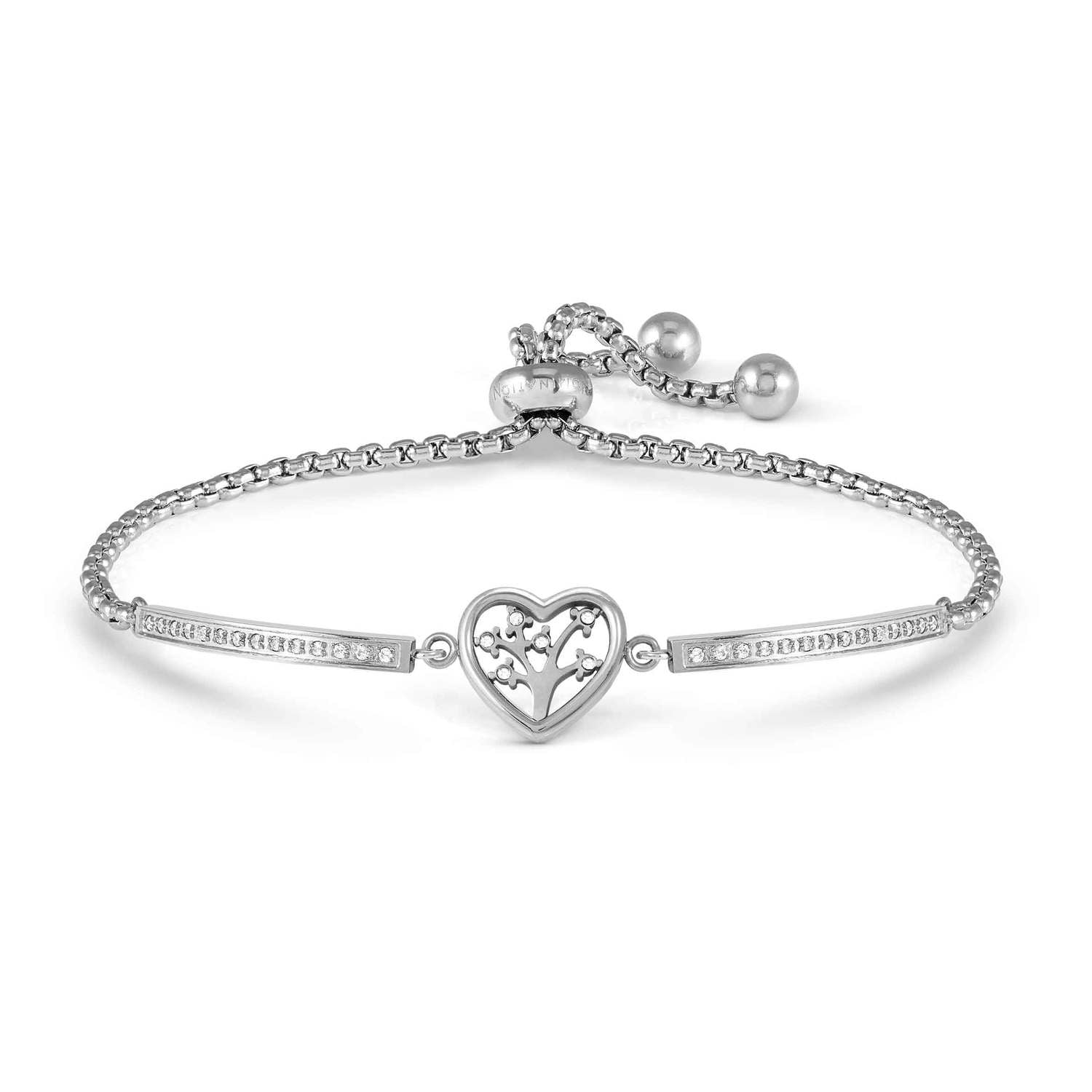 Nomination MILLELUCI REFINED EDITION Armband aus Edelstahl, dazu mit Cubic Zirkonia verziertes Schmuckelement (017_Lebensbaum)