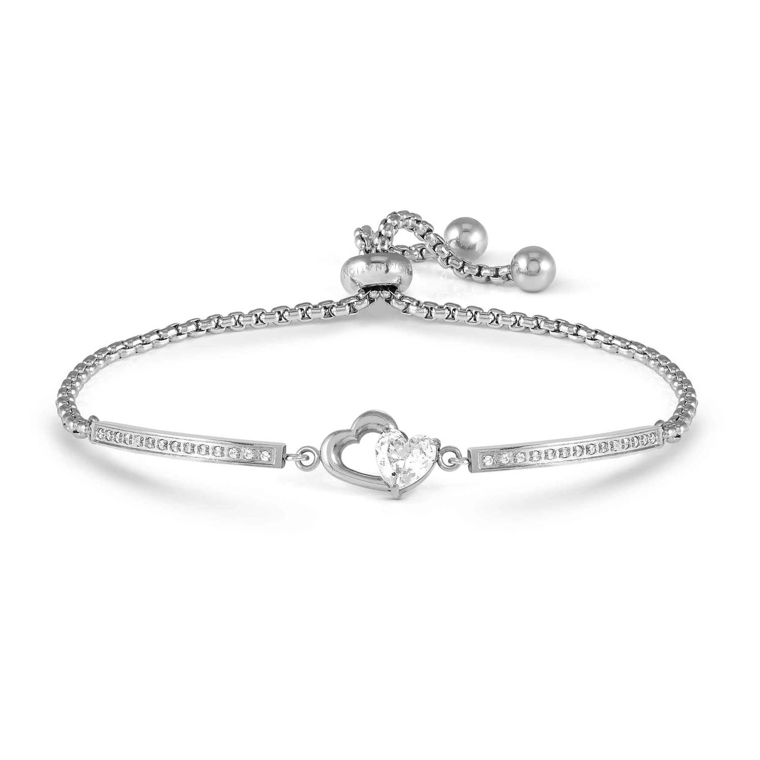 Nomination MILLELUCI REFINED EDITION Armband aus Edelstahl, dazu mit Cubic Zirkonia verziertes Schmuckelement (022_Herz)