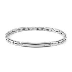 Nomination STRONG DIAMOND GEOMETRIC ED, Armband aus Edelstahl, dazu mit Diamant (Schwarz) verziertes Schmuckelement (058_(Plakette))