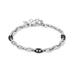 Nomination STRONG DIAMOND GEOMETRIC ED, Armband (Schiffsankerkette) aus Edelstahl (030_Edelstahl und Schwarz)