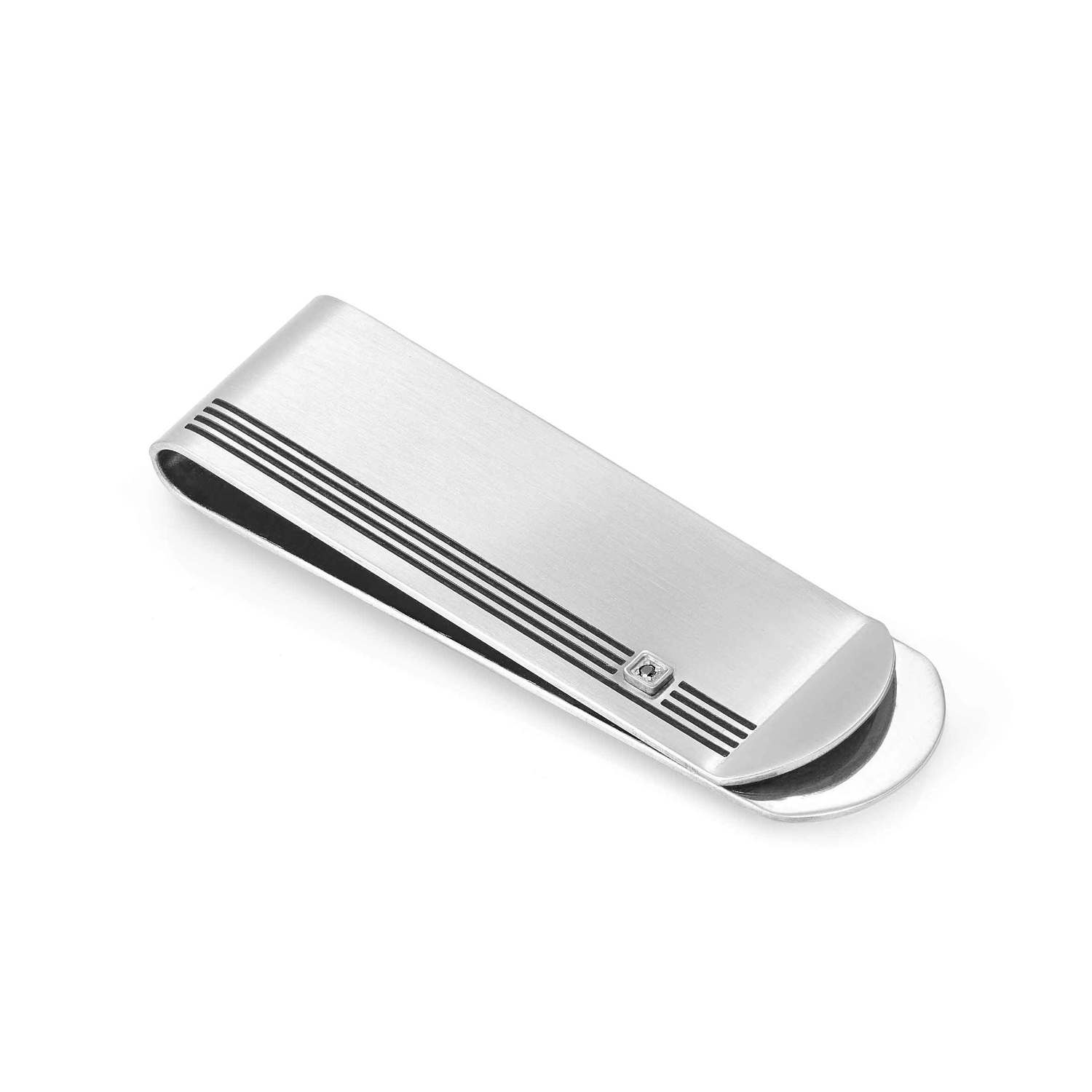 Nomination STRONG DIAMOND GEOMETRIC ED, Geldklammer aus Edelstahl, mit Diamant verziert (007_SCHWARZ)