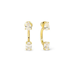 Nomination COLOUR WAVE AURORA ED, Piercings aus 925er Silber, mit Cubic Zirkonia verziert (020_(Weiss, Gelbgold))