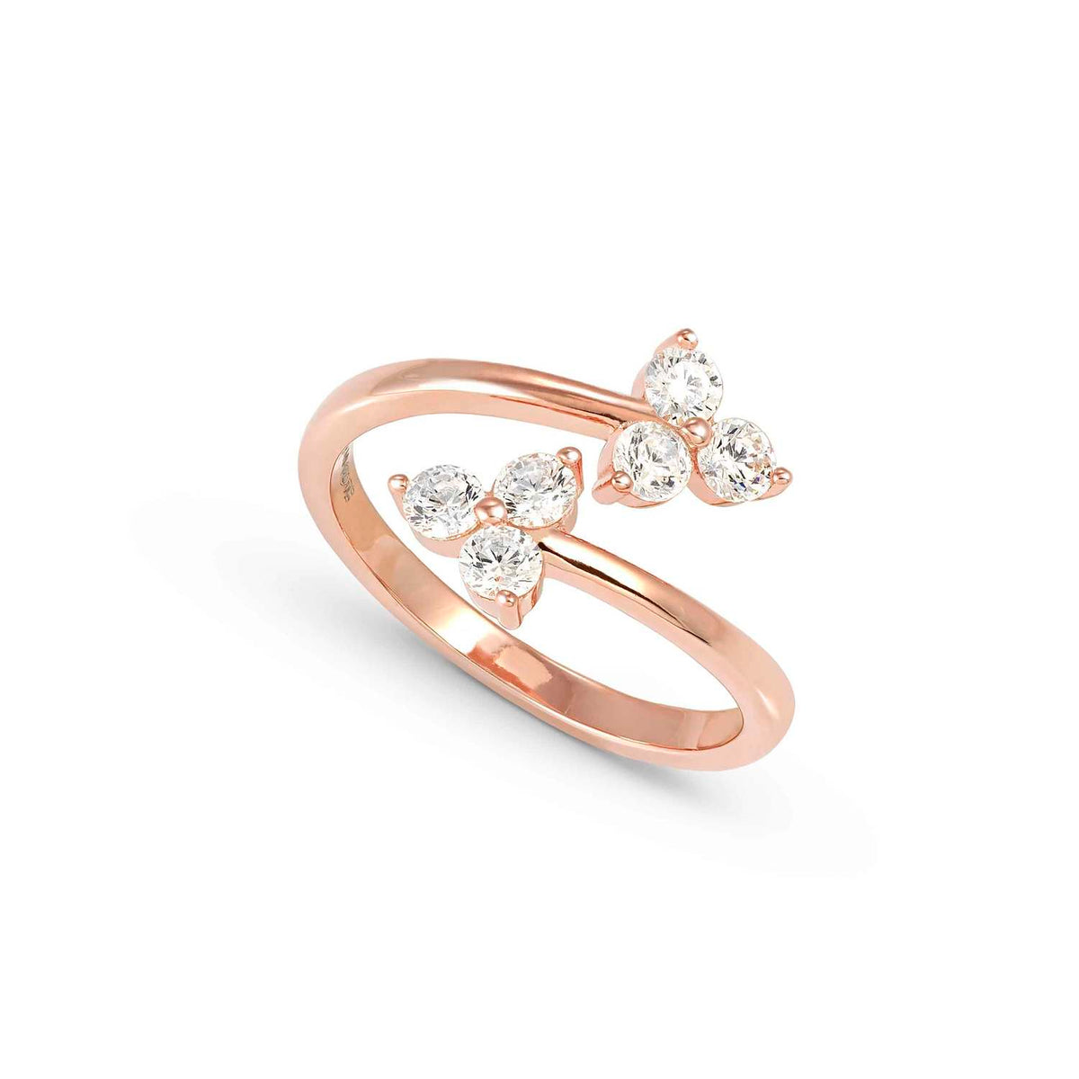 Nomination LIFE BOUQUET 'Toi-et-Moi'-Ring aus 925er Silber, mit Cubic Zirkonia verziert (011_Rosevergoldet-004_Grosse 11)