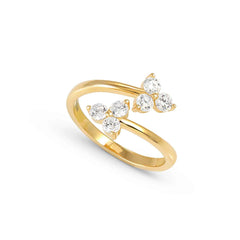 Nomination LIFE BOUQUET 'Toi-et-Moi'-Ring aus 925er Silber, mit Cubic Zirkonia verziert (012_(Gelb vergoldet)-006_Grosse 15)