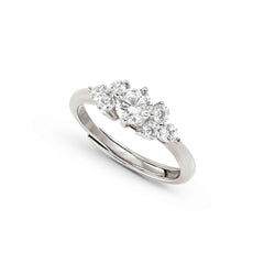 Nomination LIFE BOUQUET 'Trilogy'-Ring aus 925er Silber, mit Cubic Zirkonia verziert (010_(Silber)-004_Grosse 11)