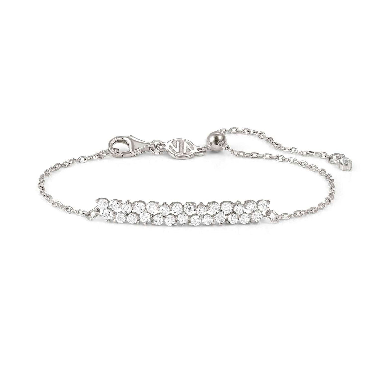 Nomination LIFE BOUQUET Armband aus 925er Silber, dazu mit Cubic Zirkonia besetzte Plakette (010_(Silber))