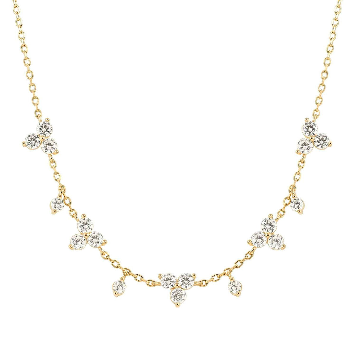 Nomination LIFE BOUQUET Halskette aus 925er Silber, mit Cubic Zirkonia verziert (012_(Gelb vergoldet))