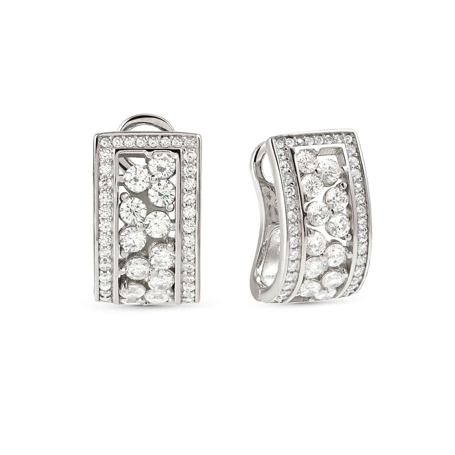 Nomination LIFE BOUQUET Ohrclips aus 925er Silber, mit Cubic Zirkonia besetzt (010_(Silber))