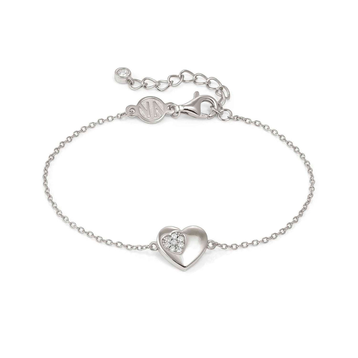 Nomination PETIT SPARKLE Armband aus 925er Silber, dazu mit Cubic Zirkonia verziertes Schmuckelement (004_Herz)