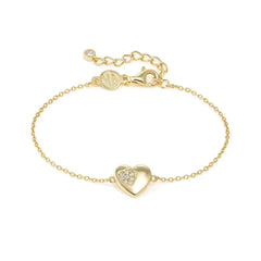 Nomination PETIT SPARKLE Armband aus 925er Silber, dazu mit Cubic Zirkonia verziertes Schmuckelement (006_Herz (Gelbgold))