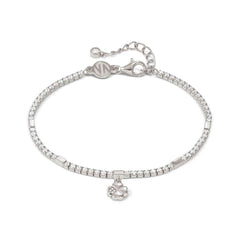 Nomination PETIT SPARKLE Tennis-Armband aus 925er Silber, mit Cubic Zirkonia besetzt, dazu mit Cubic Zirkonia verzierter Charm-Anhänger (001_Kleeblatt (Silber))