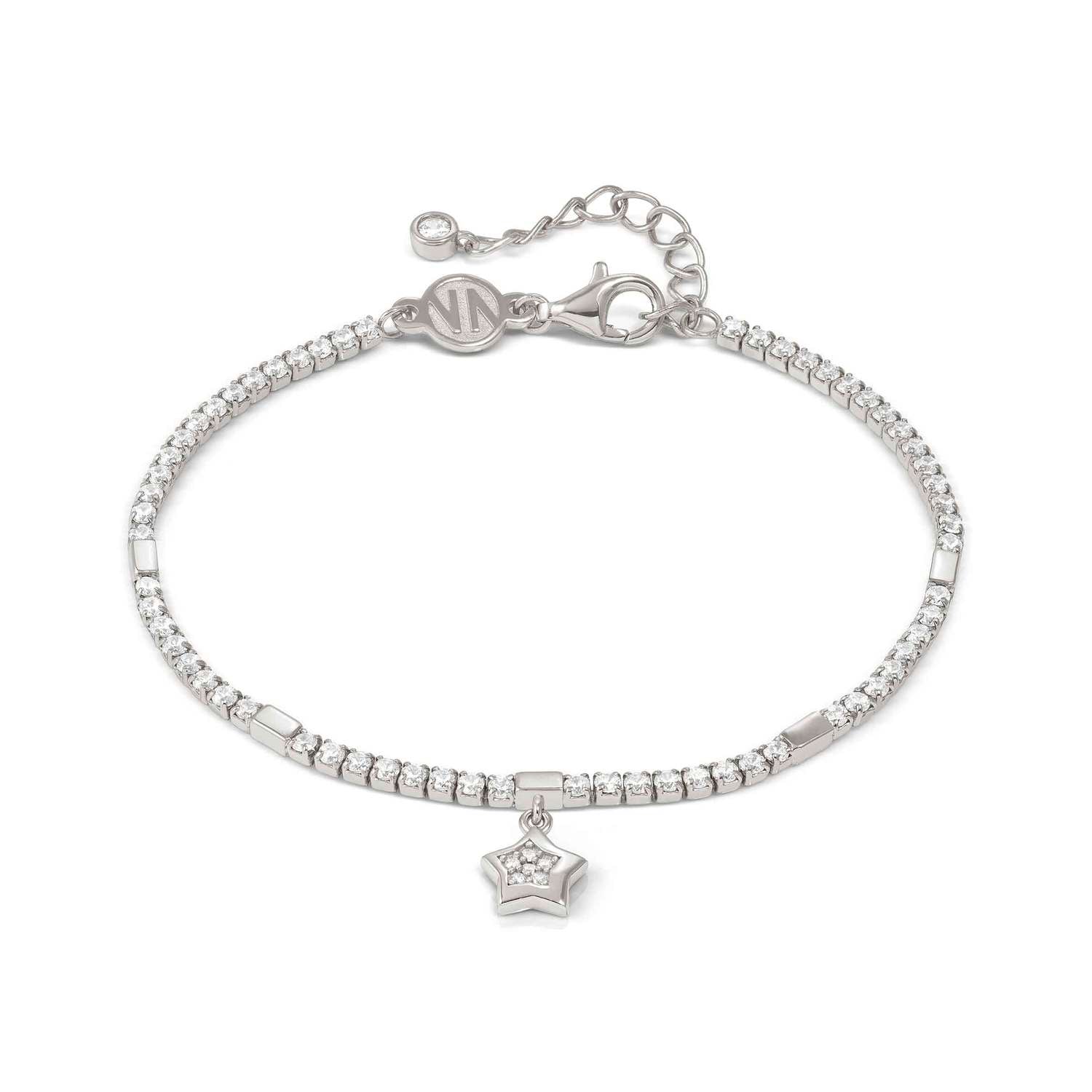 Nomination PETIT SPARKLE Tennis-Armband aus 925er Silber, mit Cubic Zirkonia besetzt, dazu mit Cubic Zirkonia verzierter Charm-Anhänger (007_Stern (Silber))