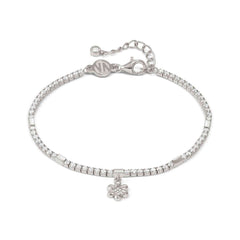 Nomination PETIT SPARKLE Tennis-Armband aus 925er Silber, mit Cubic Zirkonia besetzt, dazu mit Cubic Zirkonia verzierter Charm-Anhänger (010_Blume)