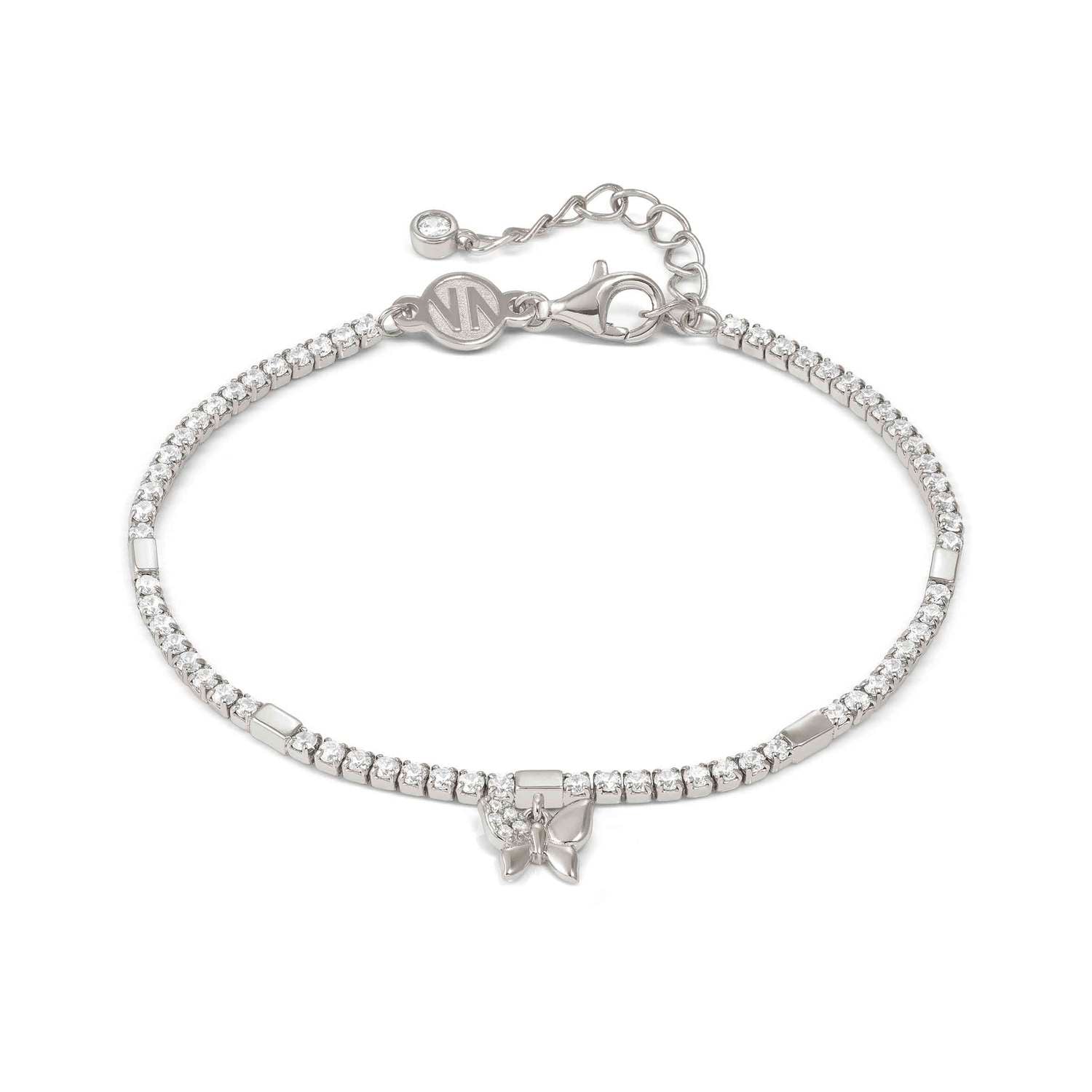 Nomination PETIT SPARKLE Tennis-Armband aus 925er Silber, mit Cubic Zirkonia besetzt, dazu mit Cubic Zirkonia verzierter Charm-Anhänger (040_(Schmetterling))