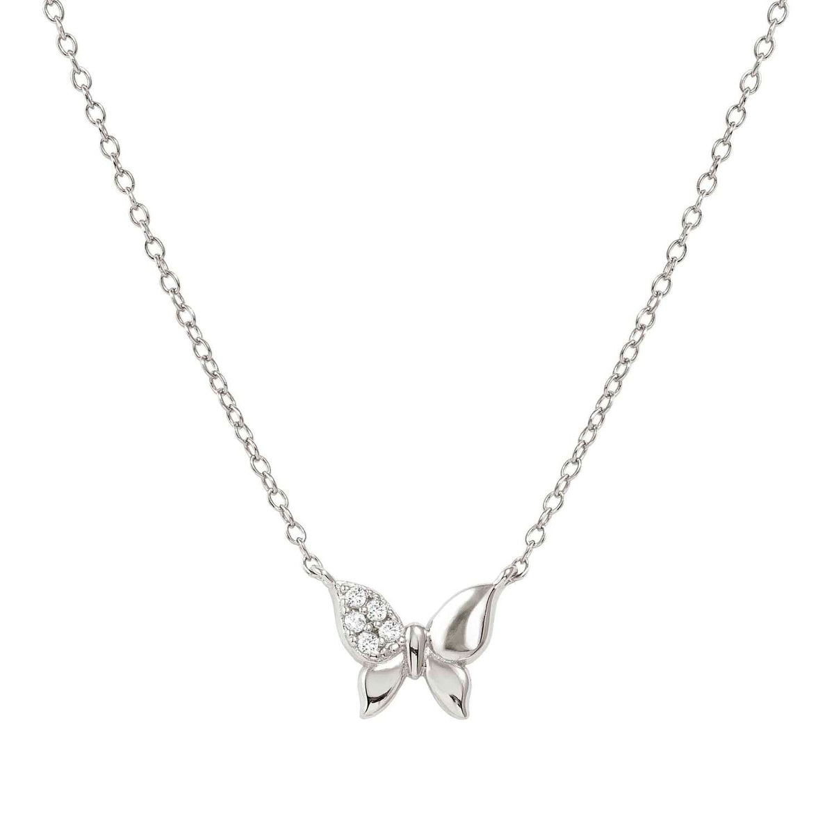 Nomination PETIT SPARKLE Halskette aus 925er Silber, dazu mit Cubic Zirkonia verzierter Anhänger (040_(Schmetterling))