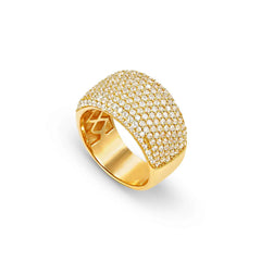 Nomination ENIGMATIC SHINE Bandring (H: 12,5 mm) aus 925er Silber, mit Cubic Zirkonia in Pavé-Fassung besetzt (012_(Gelb vergoldet)-008_Grosse 17)