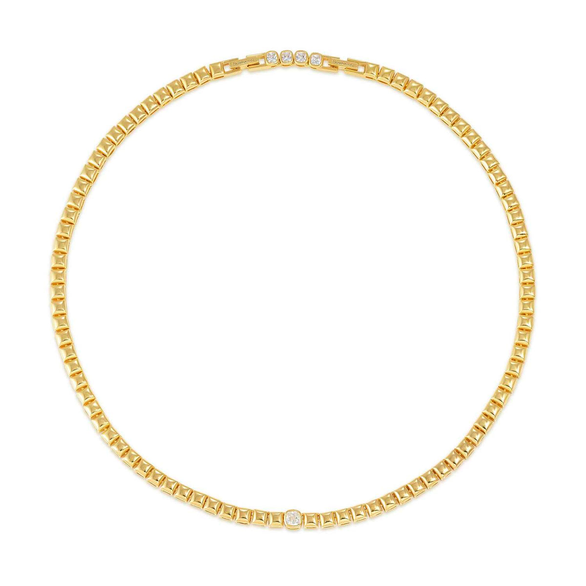 Nomination ENIGMATIC SHINE Halskette aus 925er Silber, mit 1 Cubic Zirkonia verziert (012_(Gelb vergoldet))