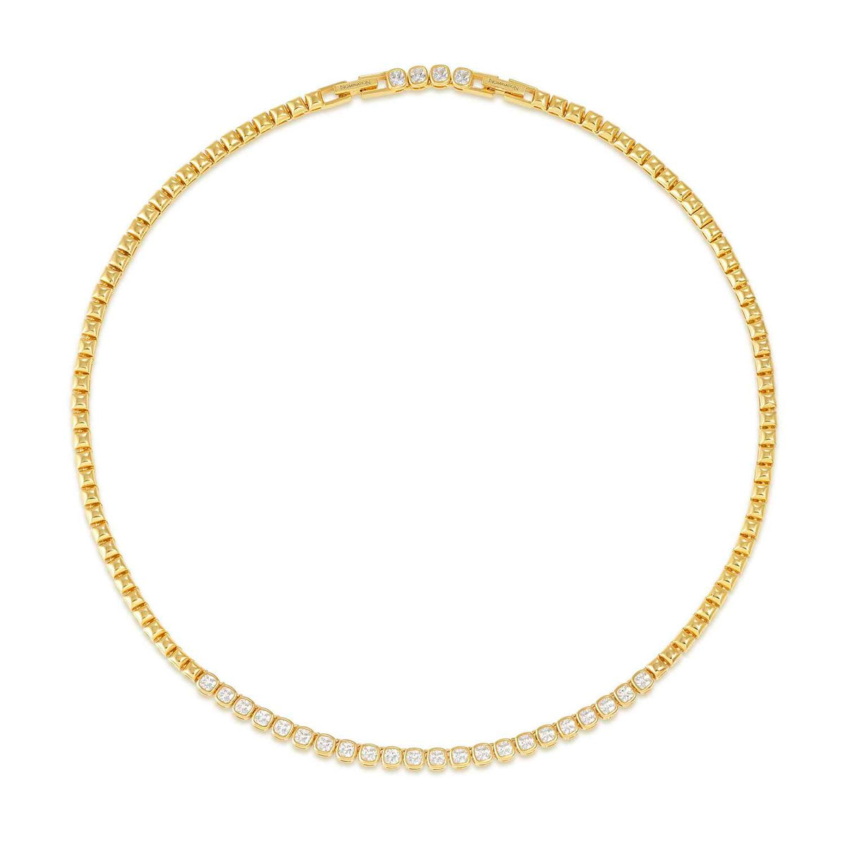 Nomination ENIGMATIC SHINE Halskette aus 925er Silber, mit Cubic Zirkonia-Reihe verziert (012_(Gelb vergoldet))