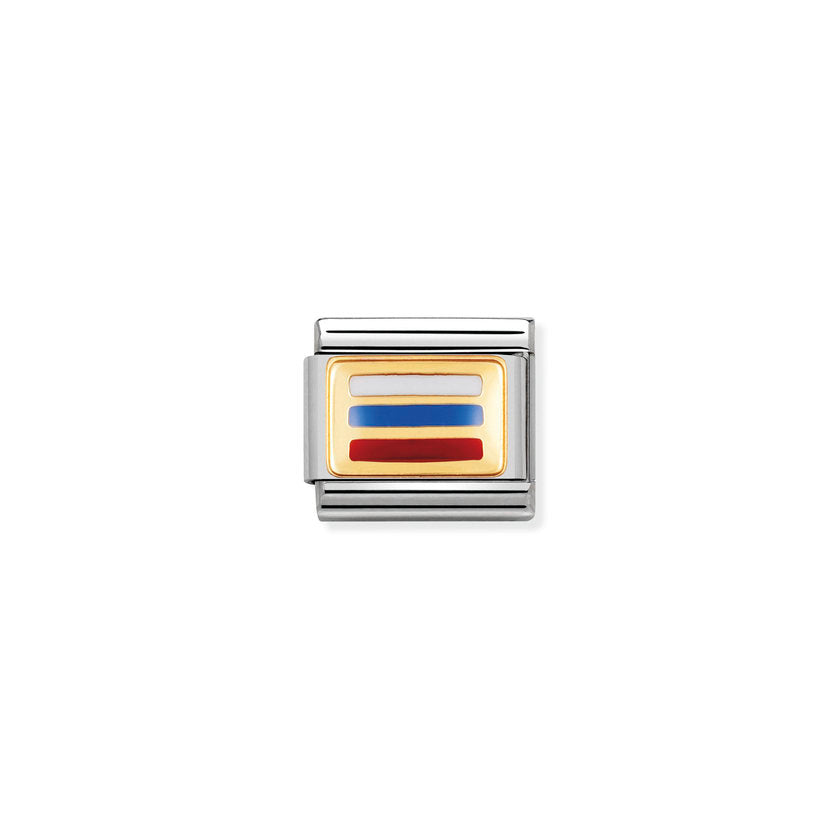 Nomination Composable Classic ASIEN Edelstahl, Email und 18K-Gold (12_RUSSLAND) 030236/12