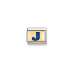 Nomination Composable Classic BUCHST, BLAU Edelstahl, Email und 18K-Gold (10_J) 030201/10